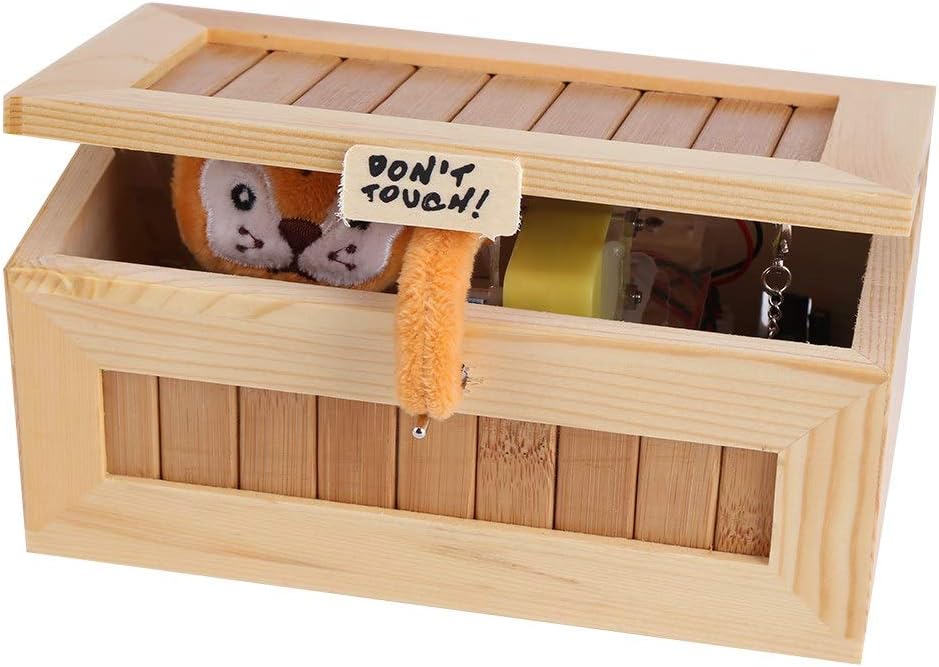 Wooden Useless Box 21×14×11 Cute and Funny Interactive Toy